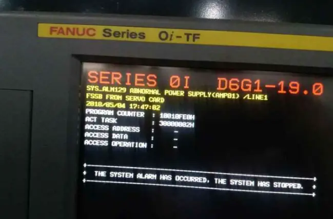 FANUC系統(tǒng) 系統(tǒng)ALM129報(bào)警案例